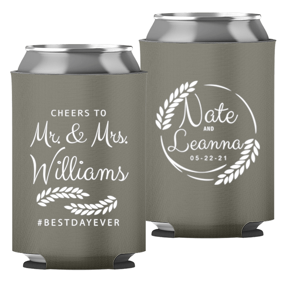 Wedding - Cheers To Mr & Mrs Leaves - Foam Can 049