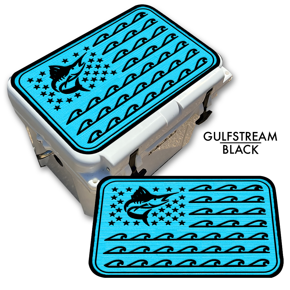 Marlin Ocean Waves Flag - Cooler Pad Top