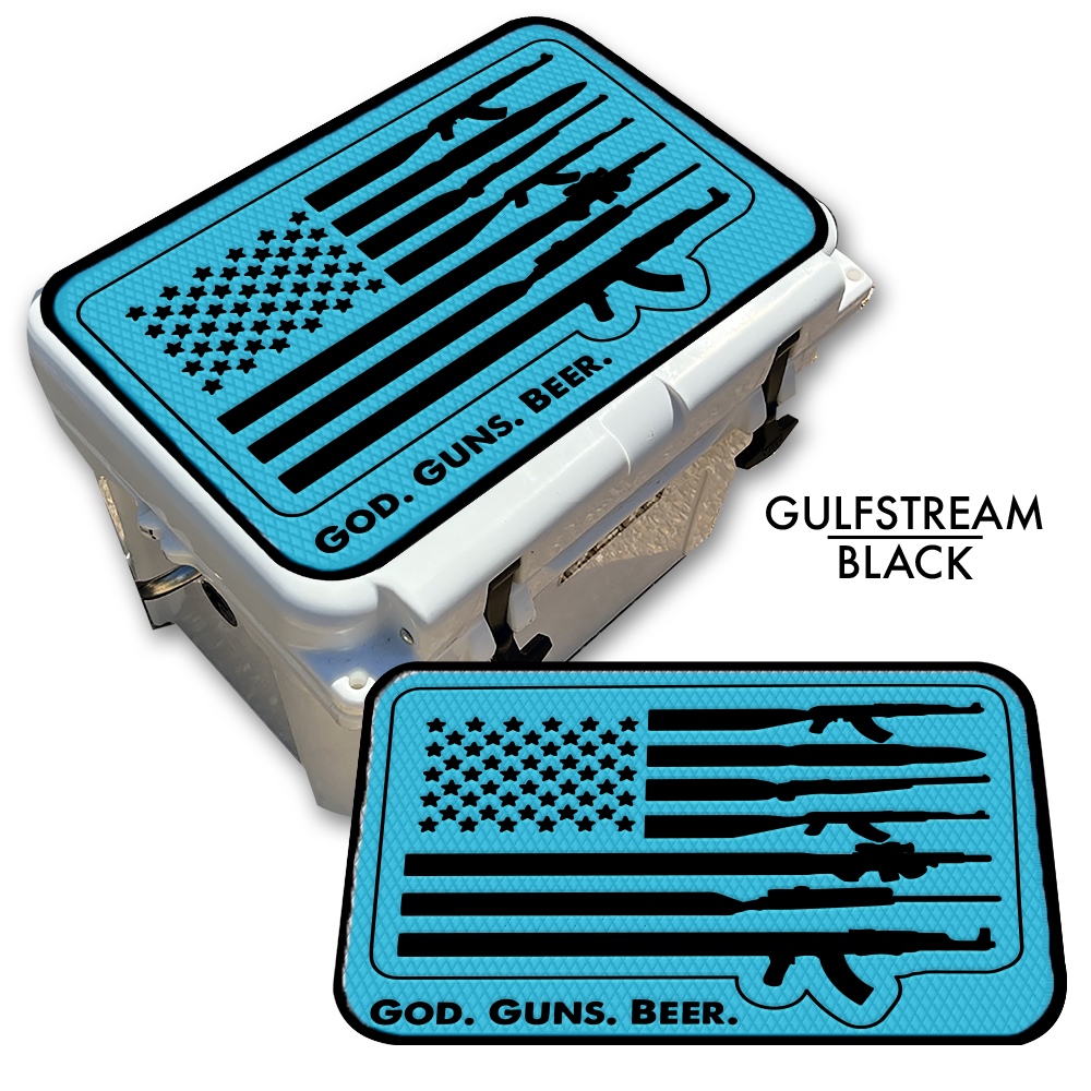 God Guns Beer American Flag - Cooler Pad Top