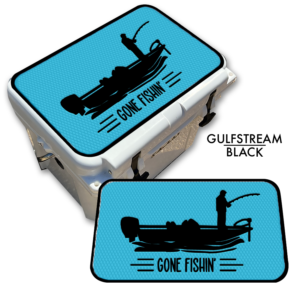 Gone Fishin' with Boat - Cooler Pad Top