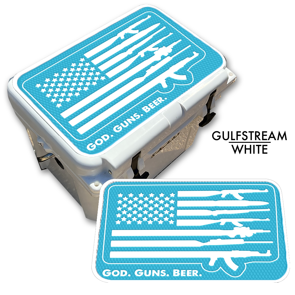 God Guns Beer American Flag - Cooler Pad Top