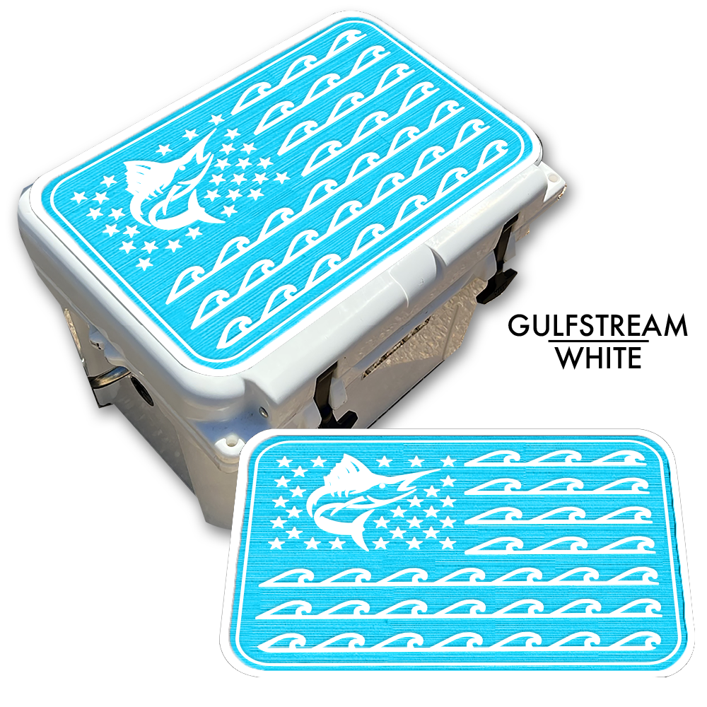 Marlin Ocean Waves Flag - Cooler Pad Top