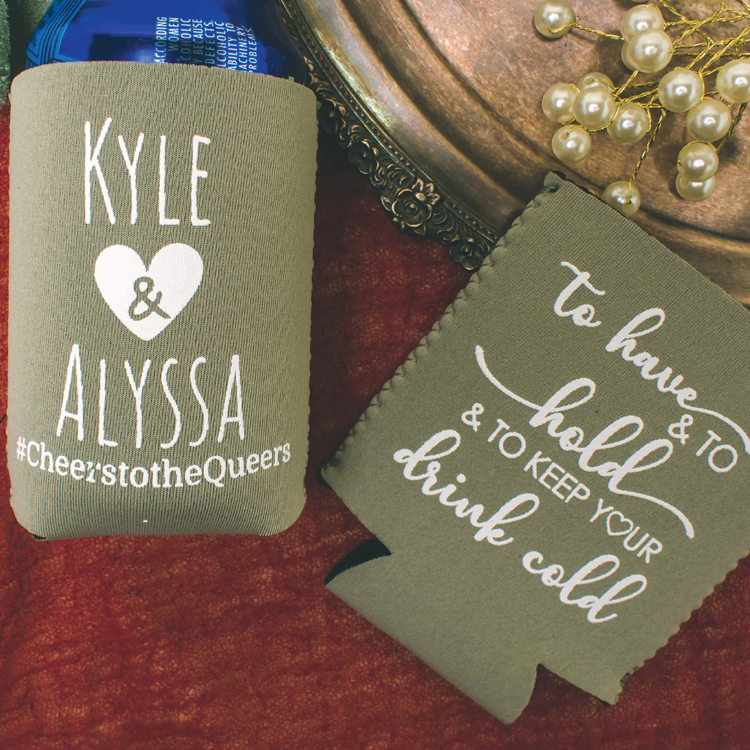 Wedding Foam Can Cooler - Custom Pack - 02A