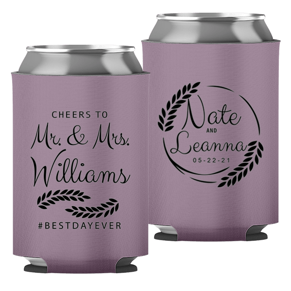 Wedding - Cheers To Mr & Mrs Leaves - Foam Can 049