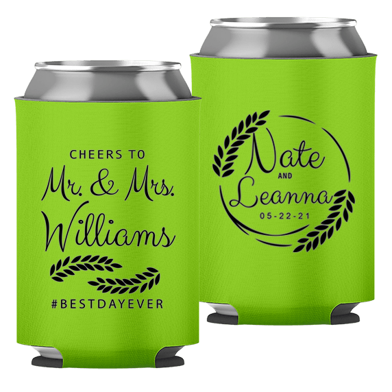 Wedding - Cheers To Mr & Mrs Leaves - Foam Can 049