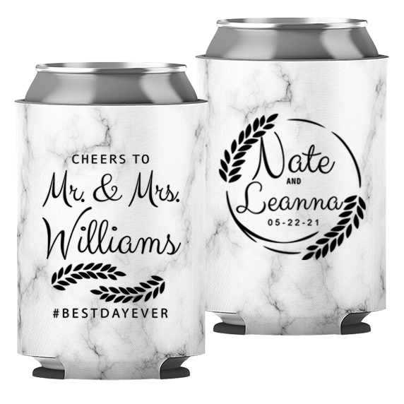 Wedding - Cheers To Mr & Mrs Leaves - Foam Can 049