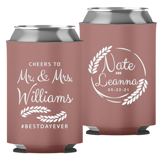 Wedding - Cheers To Mr & Mrs Leaves - Foam Can 049