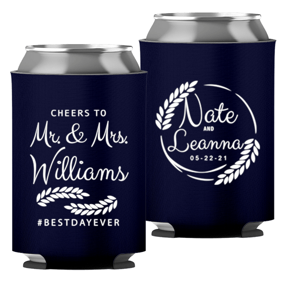 Wedding - Cheers To Mr & Mrs Leaves - Foam Can 049