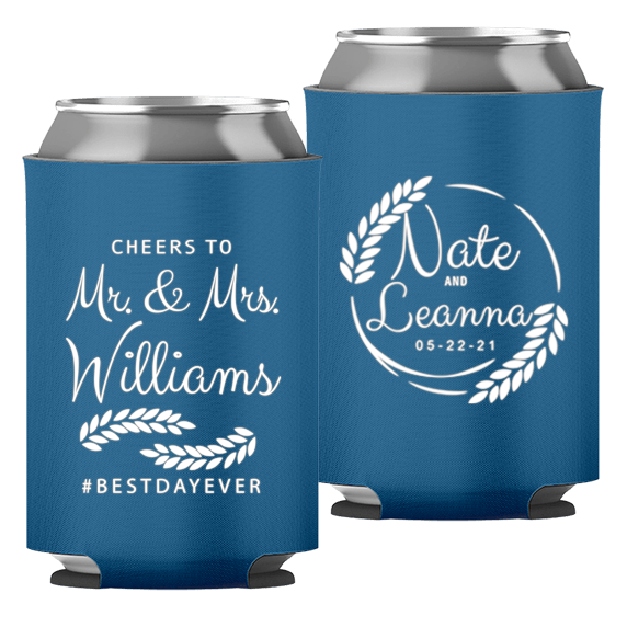 Wedding - Cheers To Mr & Mrs Leaves - Foam Can 049