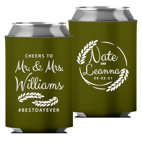 Wedding - Cheers To Mr & Mrs Leaves - Foam Can 049