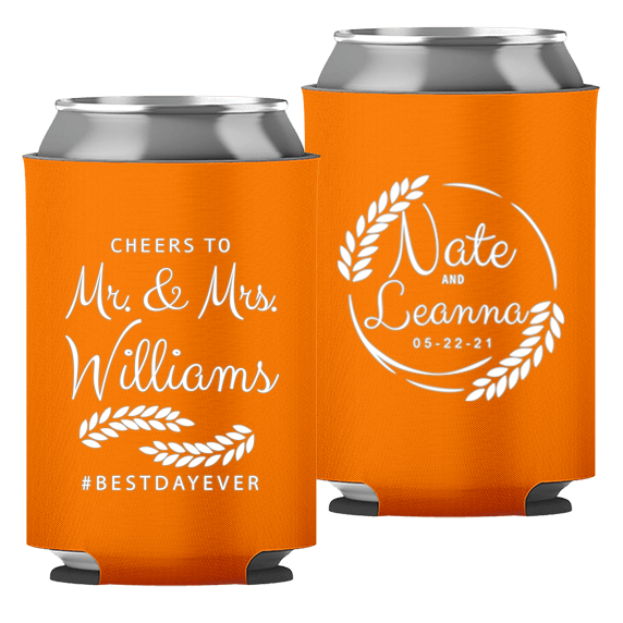 Wedding - Cheers To Mr & Mrs Leaves - Foam Can 049