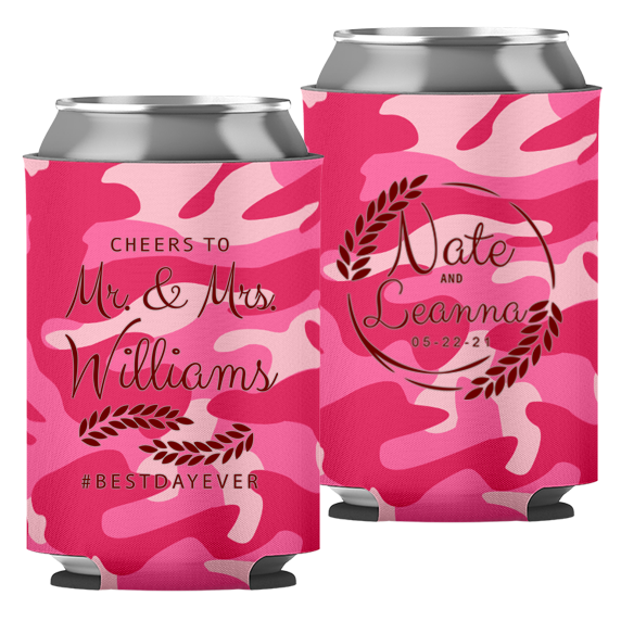 Wedding - Cheers To Mr & Mrs Leaves - Foam Can 049