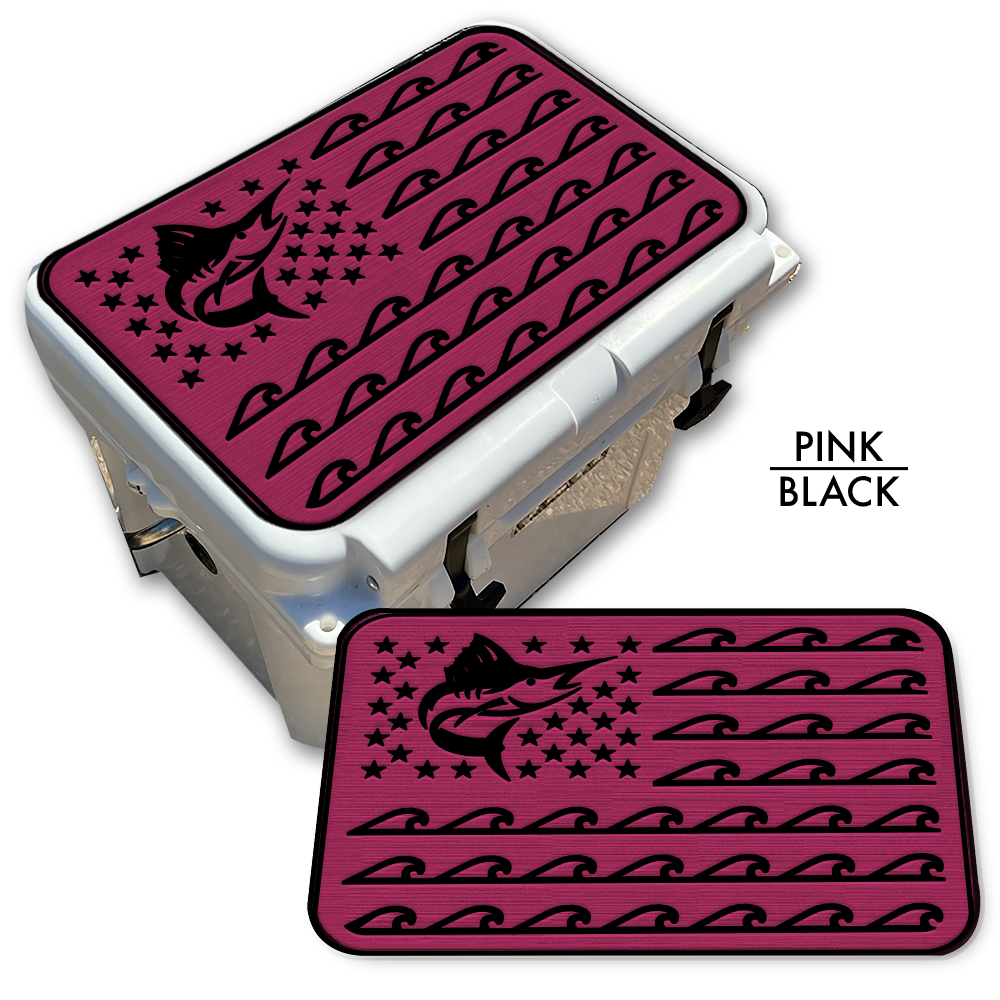 Marlin Ocean Waves Flag - Cooler Pad Top