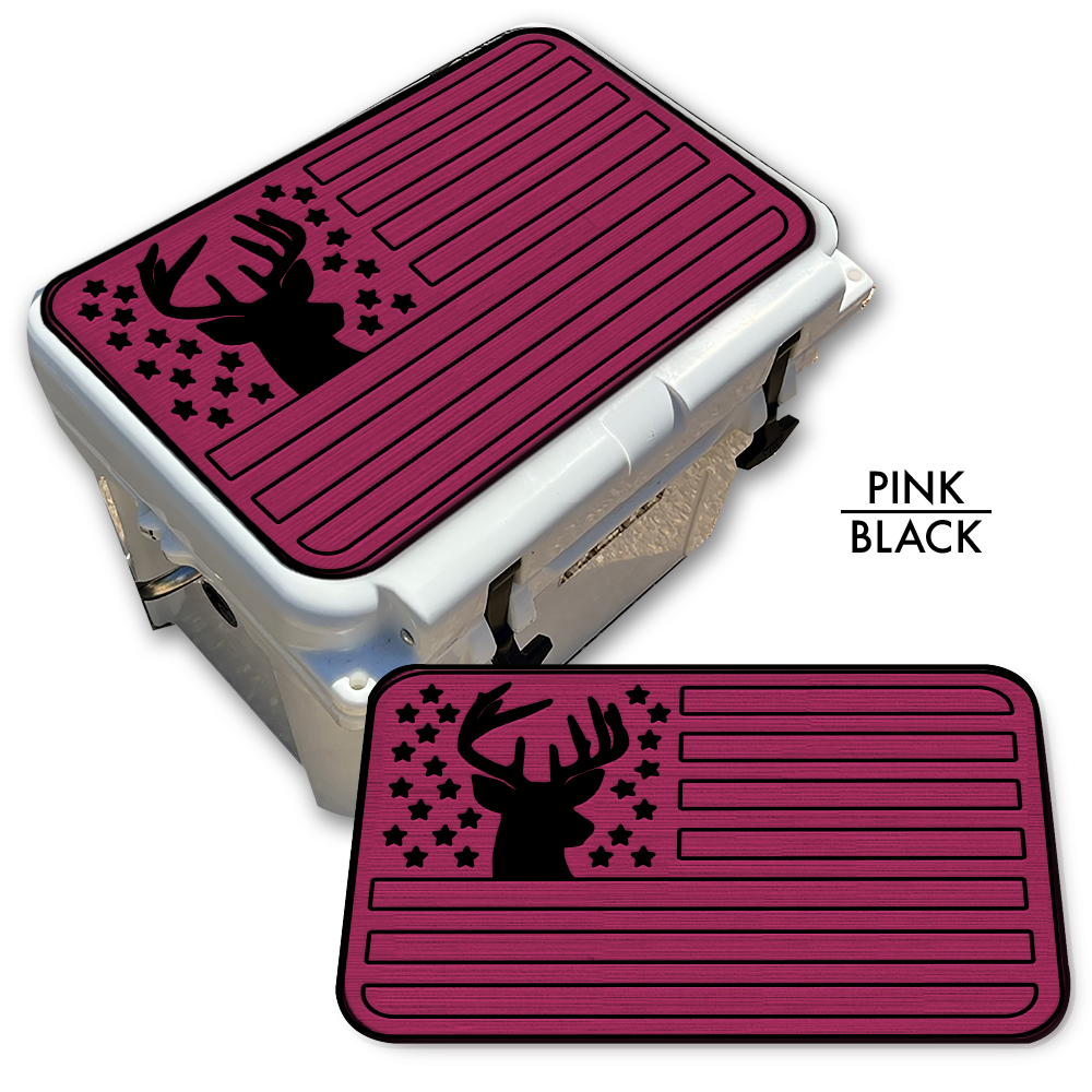 Deer Silhouette American Flag - Cooler Pad Top