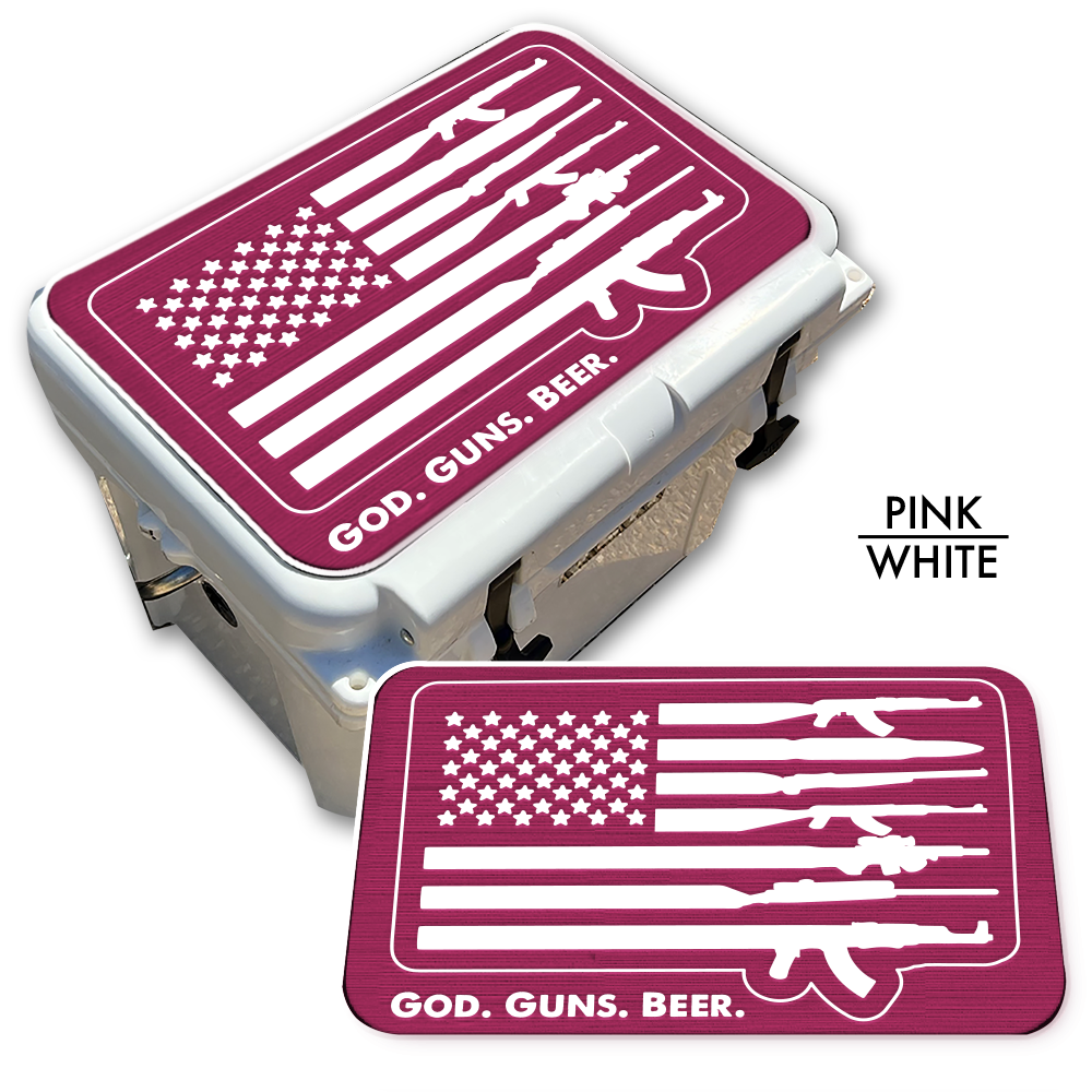 God Guns Beer American Flag - Cooler Pad Top