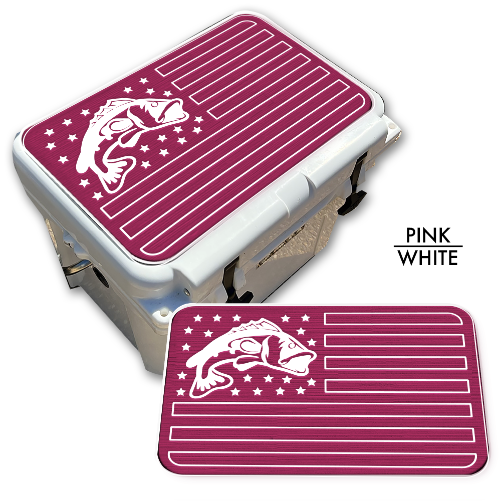 Bass Fish American Flag - Cooler Pad Top