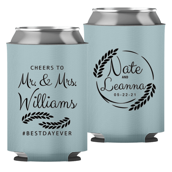 Wedding - Cheers To Mr & Mrs Leaves - Foam Can 049