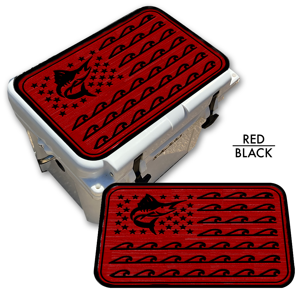 Marlin Ocean Waves Flag - Cooler Pad Top