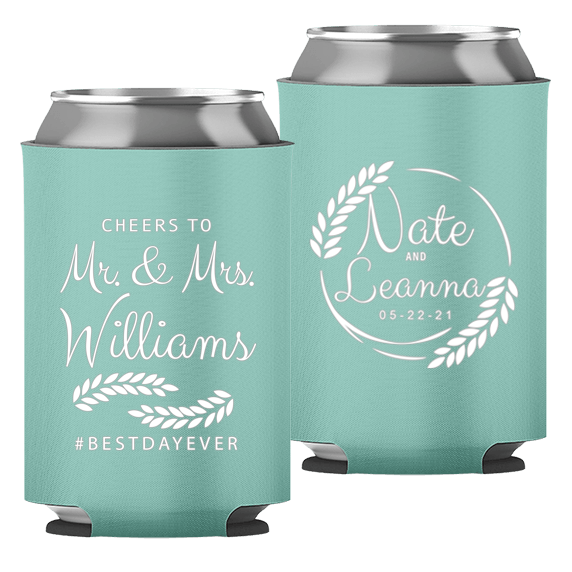 Wedding - Cheers To Mr & Mrs Leaves - Foam Can 049