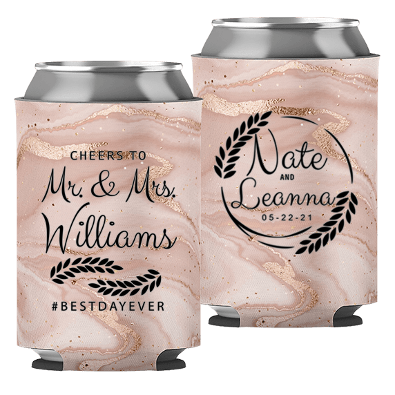 Wedding - Cheers To Mr & Mrs Leaves - Foam Can 049