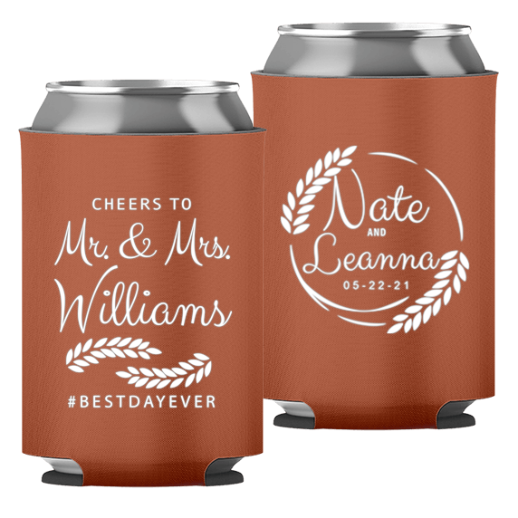 Wedding - Cheers To Mr & Mrs Leaves - Foam Can 049