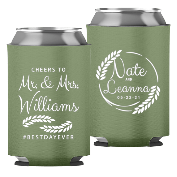 Wedding - Cheers To Mr & Mrs Leaves - Foam Can 049