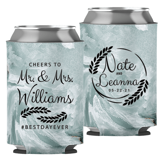 Wedding - Cheers To Mr & Mrs Leaves - Foam Can 049