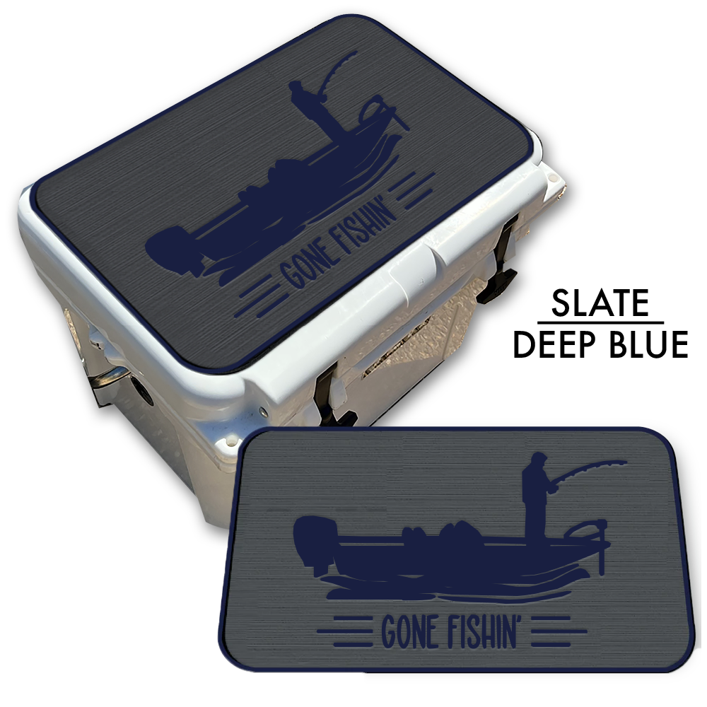 Gone Fishin' with Boat - Cooler Pad Top