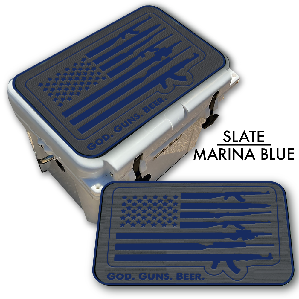 God Guns Beer American Flag - Cooler Pad Top