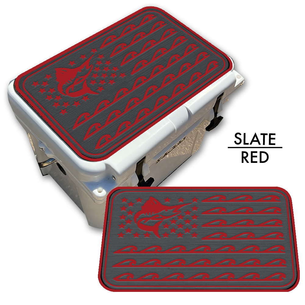 Marlin Ocean Waves Flag - Cooler Pad Top