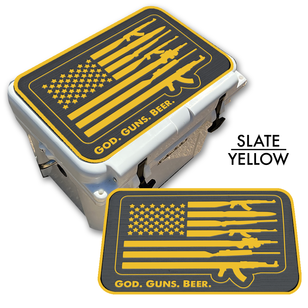 God Guns Beer American Flag - Cooler Pad Top