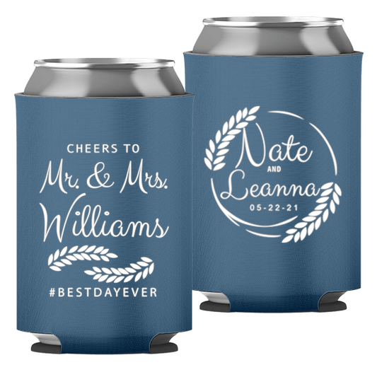 Wedding - Cheers To Mr & Mrs Leaves - Foam Can 049