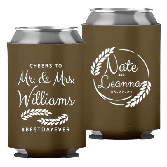 Wedding - Cheers To Mr & Mrs Leaves - Foam Can 049