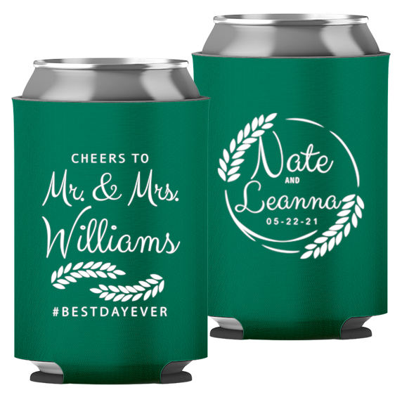 Wedding - Cheers To Mr & Mrs Leaves - Foam Can 049