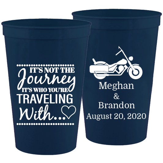 Wedding - It's Not The Journey Motorcycle (2) - 16 oz Plastic Cups 070