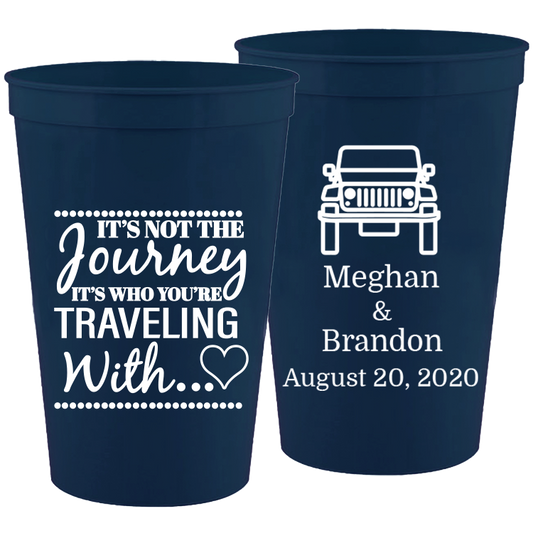 Wedding - It's Not The Journey Jeep - 16 oz Plastic Cups 071