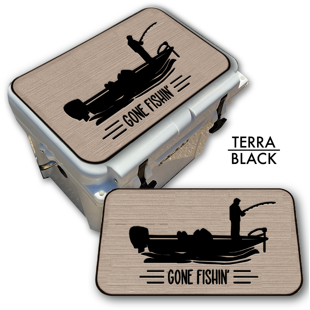 Gone Fishin' with Boat - Cooler Pad Top