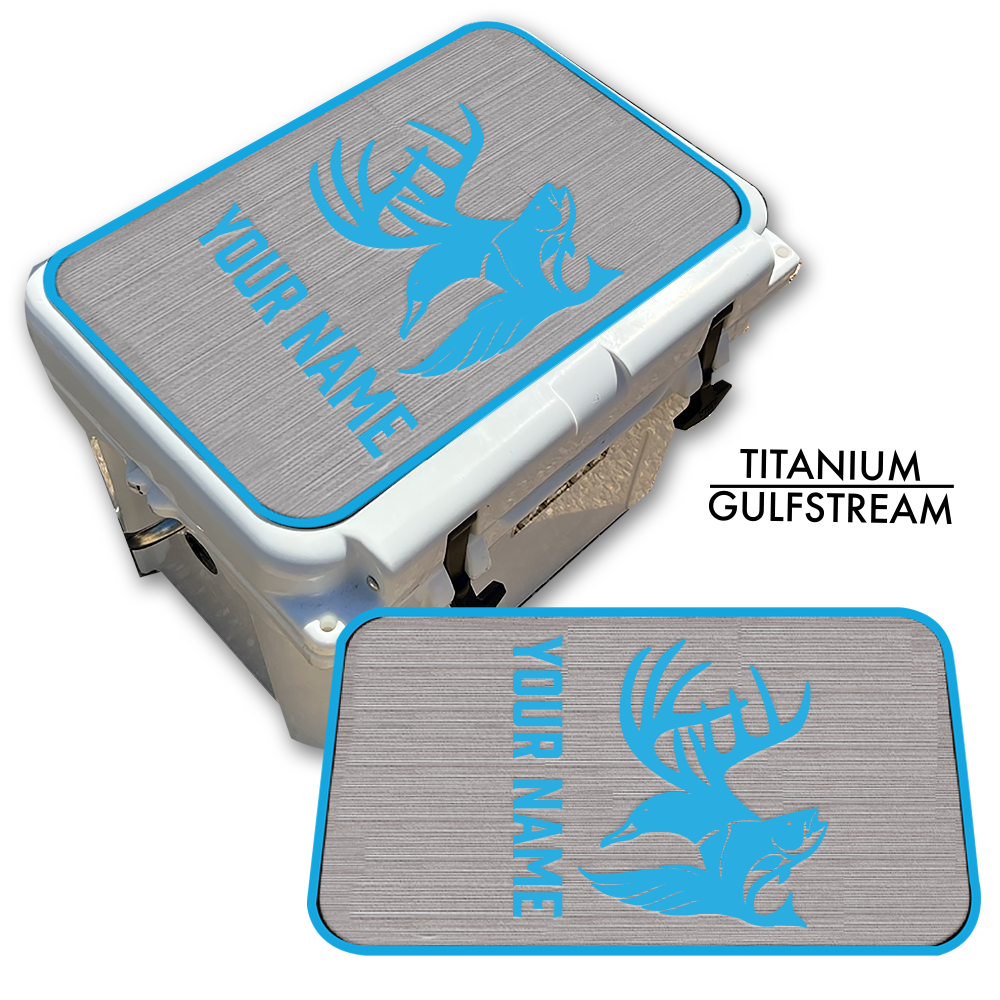 Hunting & Fishing Abstract - Cooler Pad Top with Name