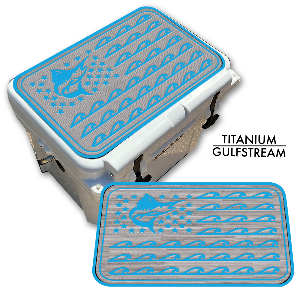 Marlin Ocean Waves Flag - Cooler Pad Top