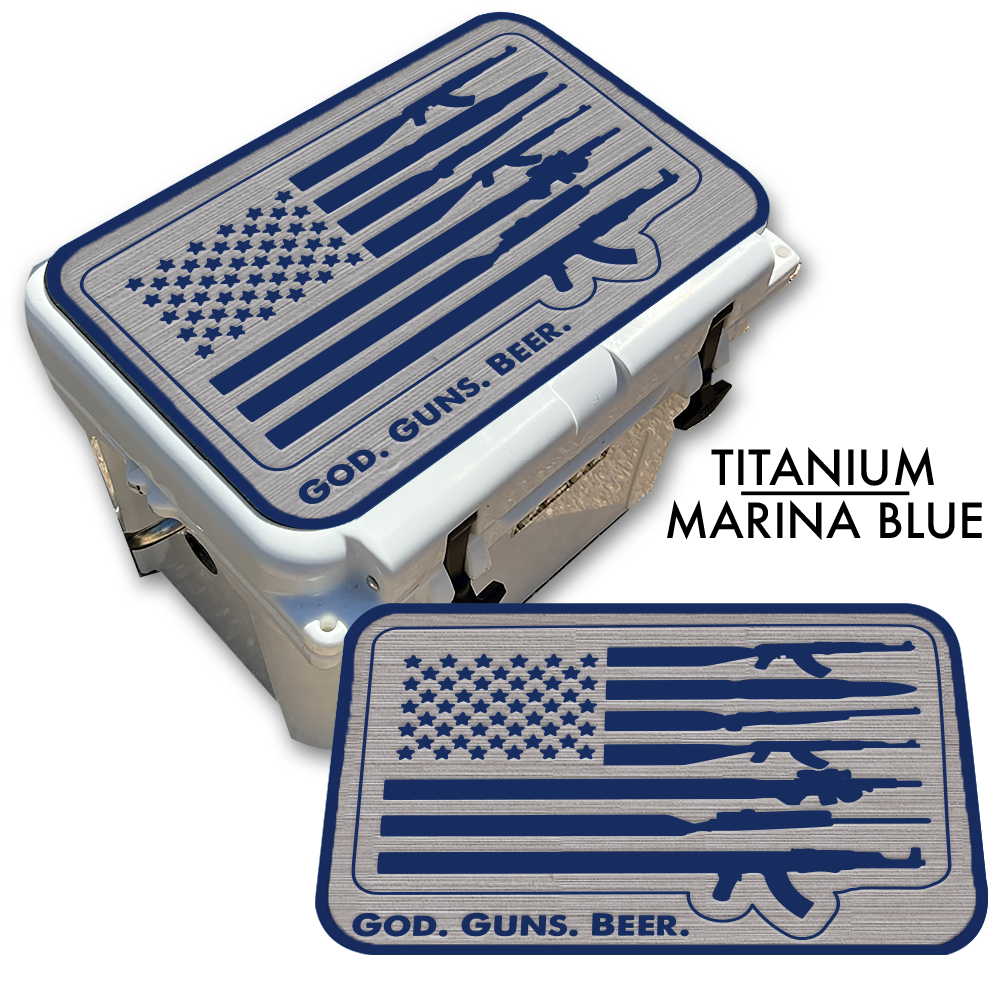 God Guns Beer American Flag - Cooler Pad Top