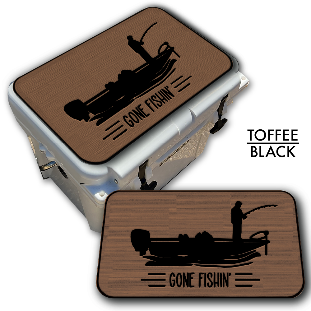 Gone Fishin' with Boat - Cooler Pad Top