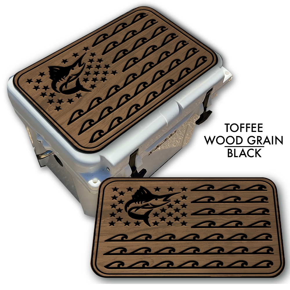 Marlin Ocean Waves Flag - Cooler Pad Top