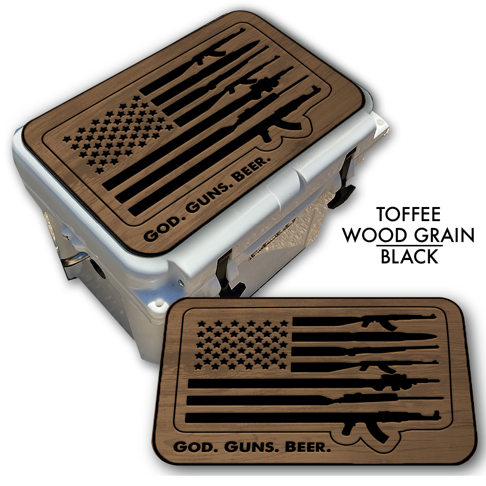 God Guns Beer American Flag - Cooler Pad Top