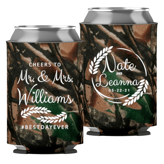 Wedding - Cheers To Mr & Mrs Leaves - Foam Can 049