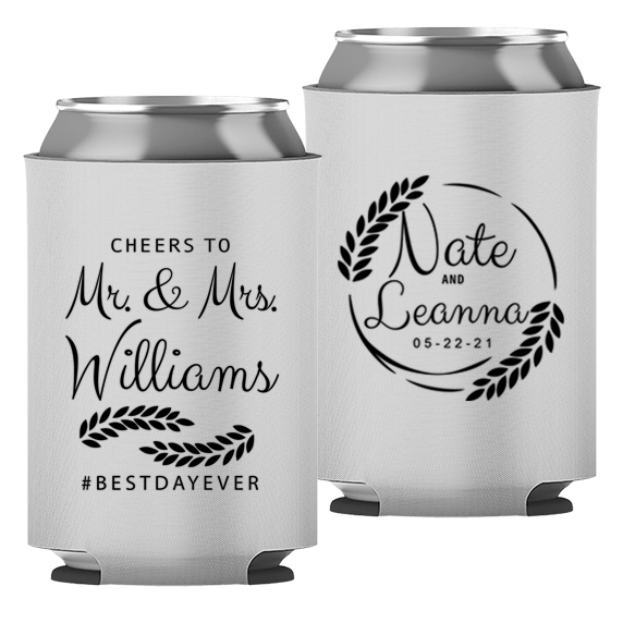 Wedding - Cheers To Mr & Mrs Leaves - Foam Can 049