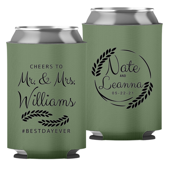 Wedding - Cheers To Mr & Mrs Leaves - Foam Can 049