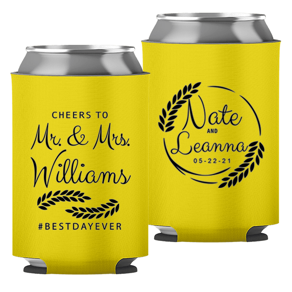 Wedding - Cheers To Mr & Mrs Leaves - Foam Can 049