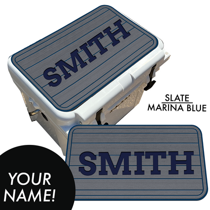 Custom: Cooler Pad Top - Teak Pattern with Name