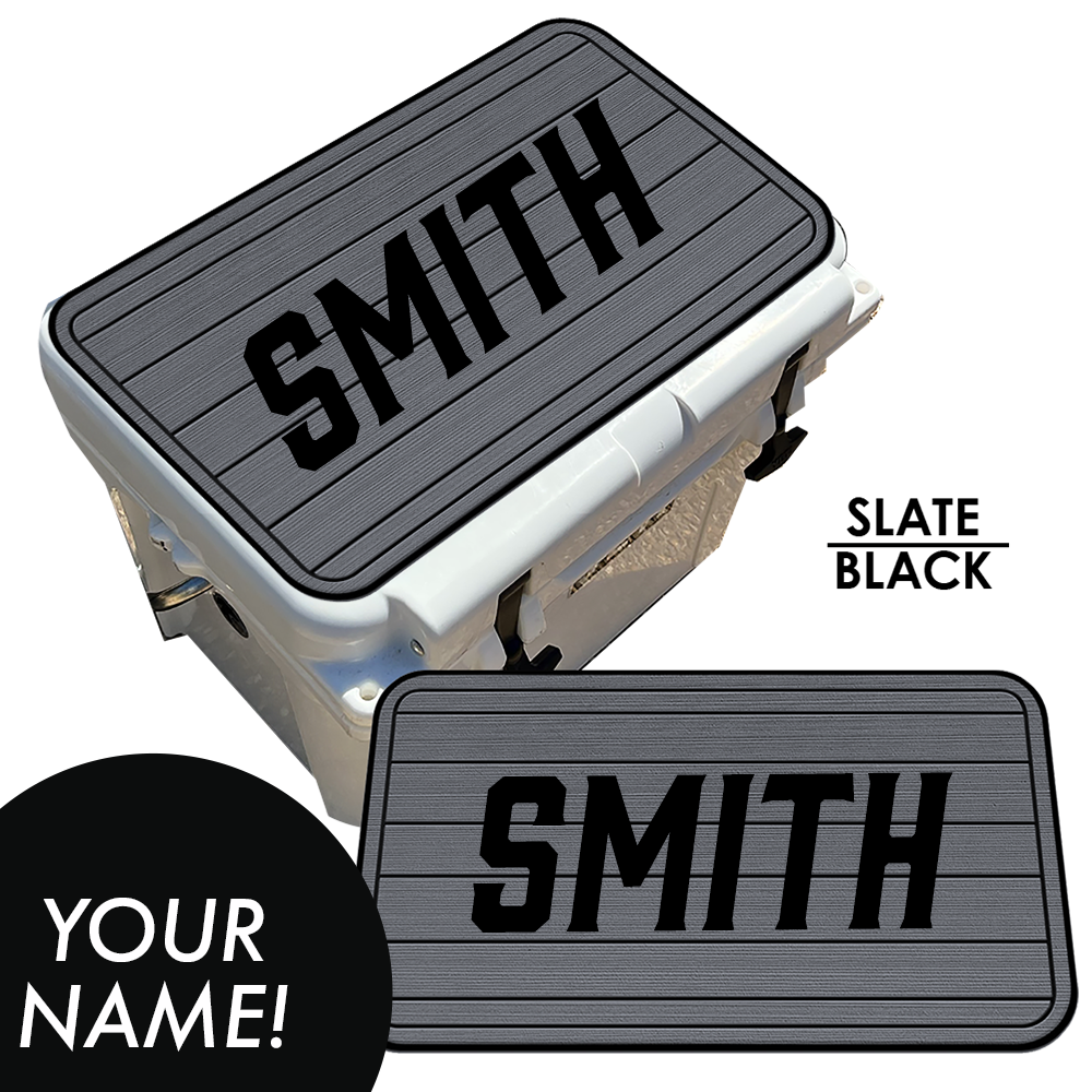 Custom: Cooler Pad Top - Teak Pattern with Name