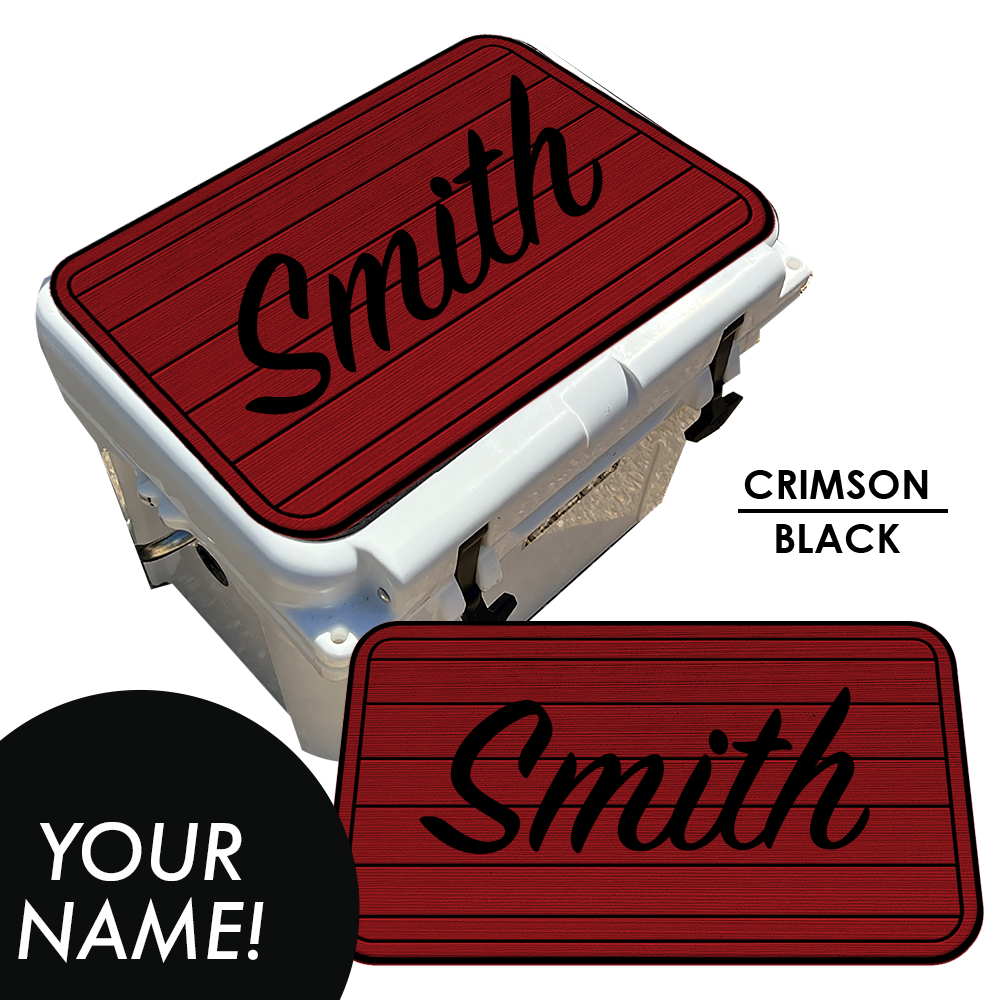 Custom: Cooler Pad Top - Teak Pattern with Name